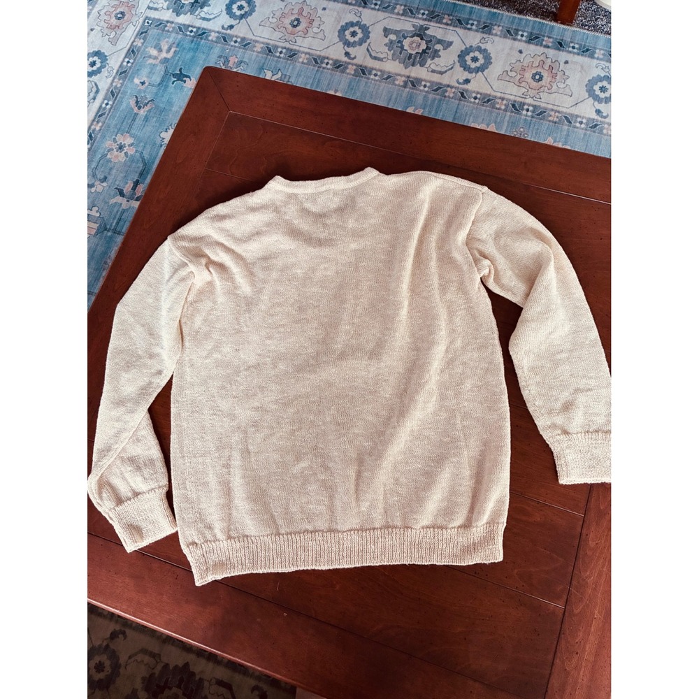 Simply Southern Tailgate Crew Neck Sweater Cream Sequin Graphic Small - Picture 6 of 7